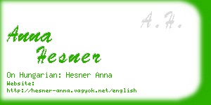 anna hesner business card